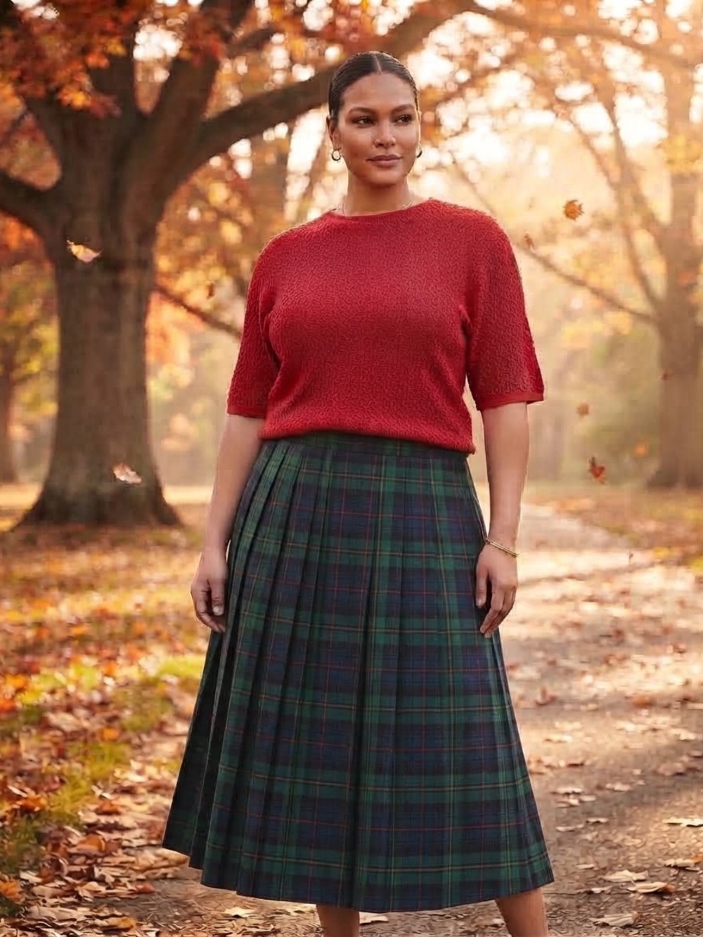 Vintage Pendleton Red 100% Merino Wool Knit Top Plus 2X